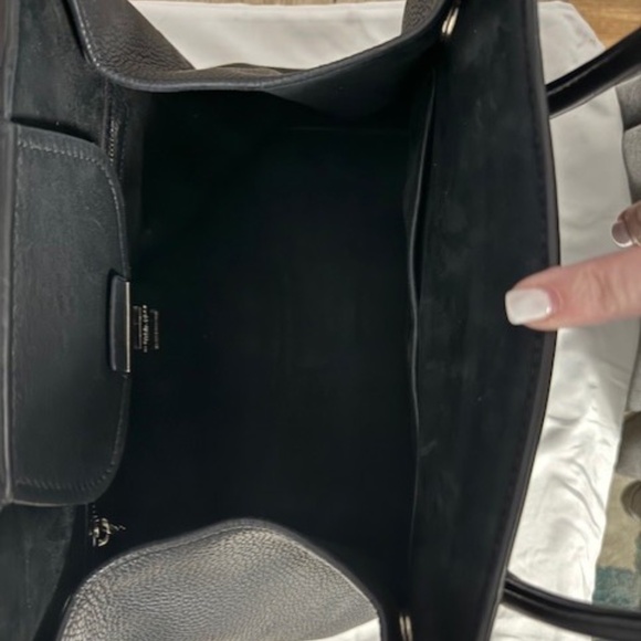 Michael Kors Collection Large Pebble Calf Leather Satchel - Black - Picture 8 of 13